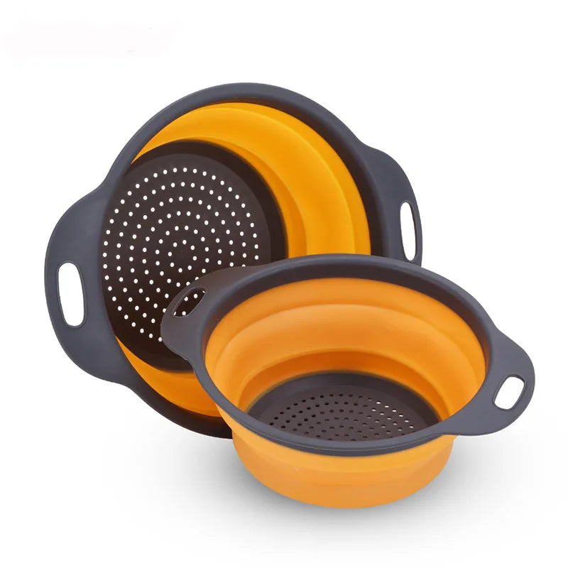 Locryn Decoração de Luxo - Silicone Vegetable and Fruit Cleaning and Drainage Basket Cleaning Basket 1PCS Folding Water Filter Net Kitchen Gadgets (Foto 9)