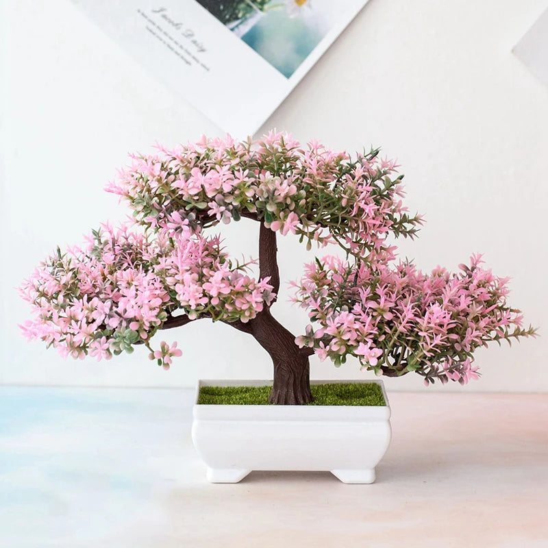 Locryn Decoração de Luxo - Artificial Plants Bonsai Small Tree Pot Fake Plant Flowers Potted Ornaments For Home Room Table Decoration Hotel Garden Decor (Foto 7)