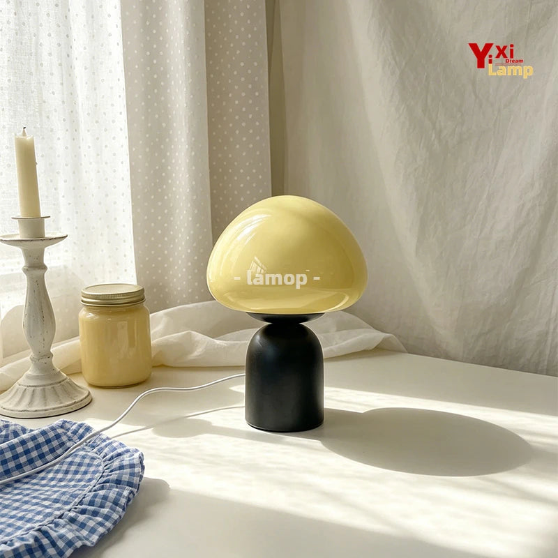 Luminária Cogumelo de Vidro Vintage