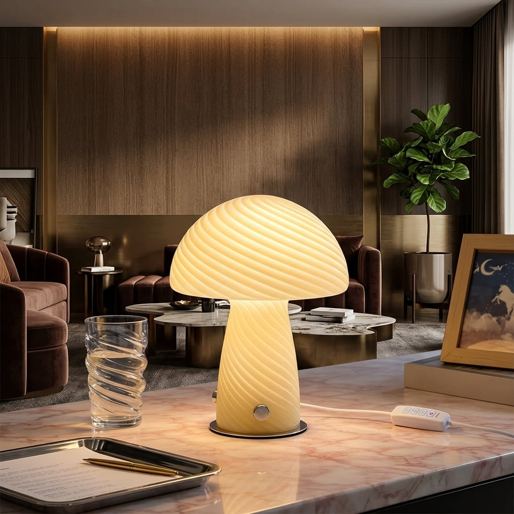 Luminária Cogumelo de Vidro Bauhaus