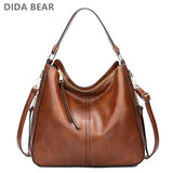 Luxury Faux Leather Hobo Bag – Women's Large Vintage Tote Shoulder Crossbody Bag