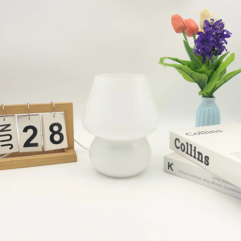Luminária Cogumelo de Vidro Retrô