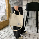 Corduroy Crossbody Tote Bag – Women's Casual Square Shoulder Travel Organizer Bag
