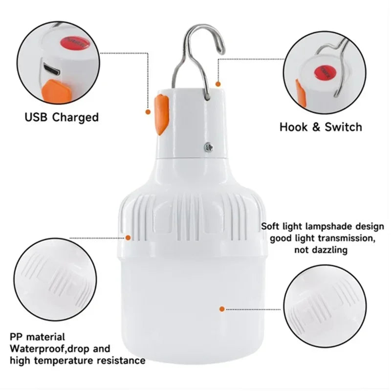 Luminária Portátil Recarregável para Emergências