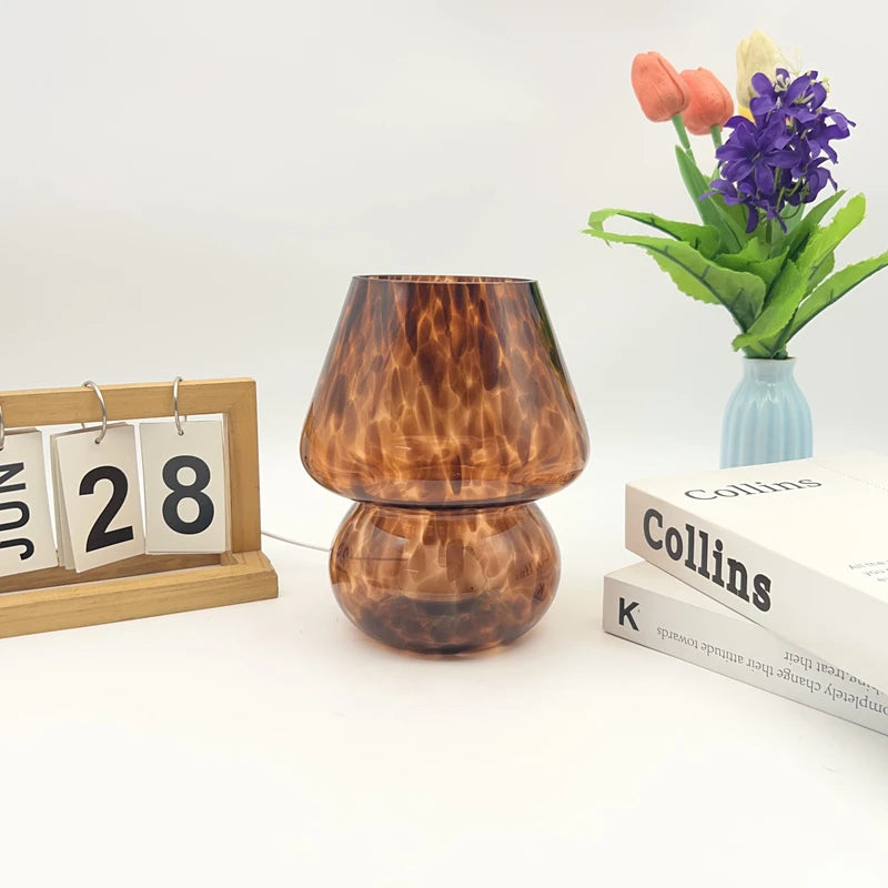 Luminária Cogumelo de Vidro Retrô