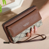 Men's Faux Leather Wallet – Double Layer Snap Closure with Card Holder & Photo Compartment