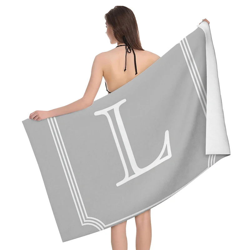 Locryn Decoração de Luxo - Home bath towels for the body towels bathroom letters and flower quick drying microfiber beach towel man and women large sports (Foto 12)