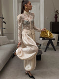 High Waist Lantern Trousers – Elegant Solid Long Pants for Women
