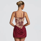 Floral Print Spaghetti Strap Ruched Maxi Dress – Backless Bodycon Elegant Summer Dress
