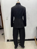 The High-Collar Slim Suit Set — Locryn