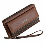 Men's Faux Leather Wallet – Double Layer Snap Closure with Card Holder & Photo Compartment