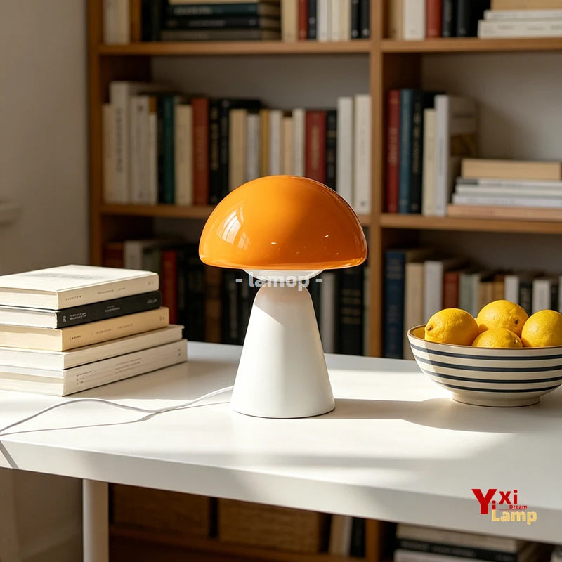 Luminária Cogumelo de Vidro Retrô