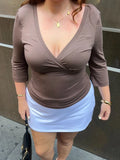 Deep V-Neck Half Sleeve T-Shirt – Stretch Casual Summer Beachwear