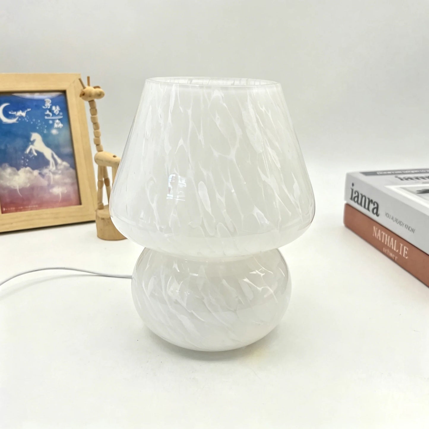 Luminária Cogumelo de Vidro Retrô