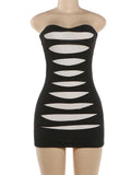 The Contrast Hollow Bodycon Mini — Locryn