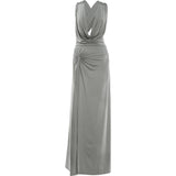 Cross Backless Knot Split Dress – Sleeveless Ruched Beach Clubwear