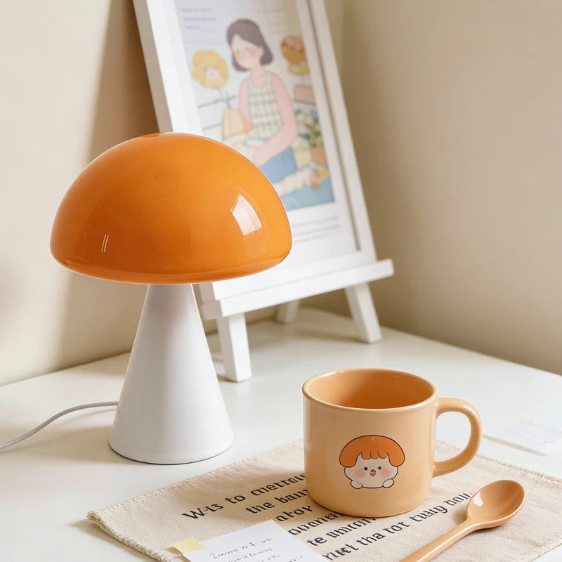 Luminária Cogumelo de Vidro Minimalista