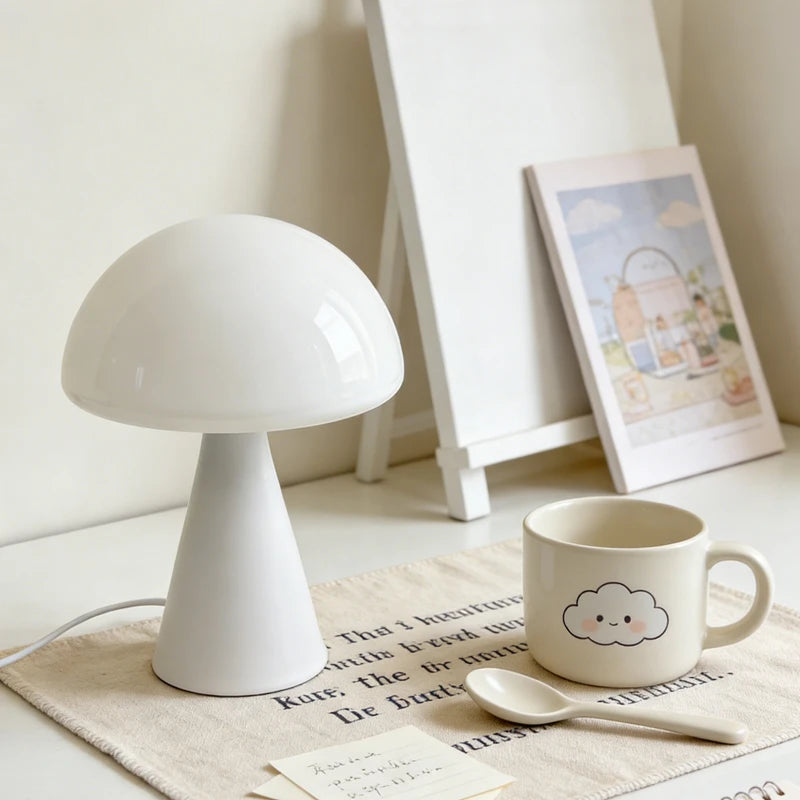 Luminária Cogumelo de Vidro Minimalista