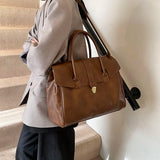 MOODS Luxury Boston Top-Handle Bag – Designer PU Leather Shoulder Crossbody Handbag