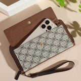 Men's Faux Leather Wallet – Double Layer Snap Closure with Card Holder & Photo Compartment