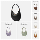 Women's Crescent Soft Leather Shoulder Bag – Elegant Commuter Crossbody