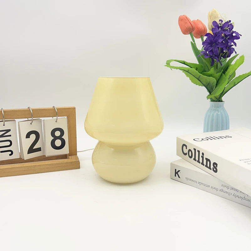 Luminária Cogumelo de Vidro Retrô