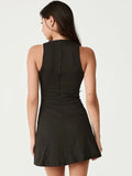 Deep V-Neck Bodycon Mini Dress – Sleeveless High Waist Elegant Beachwear