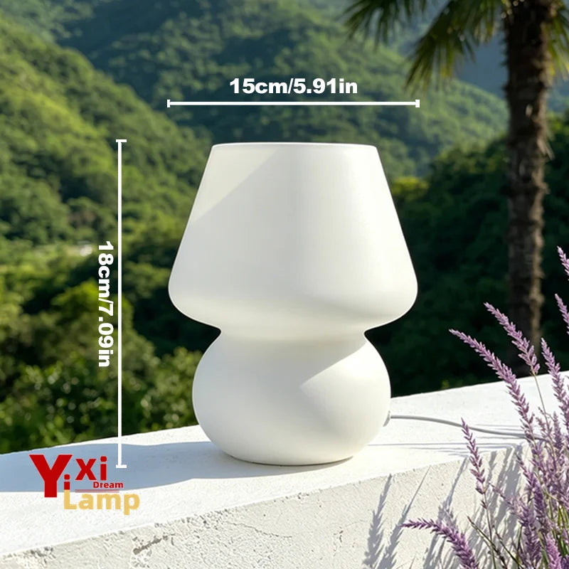 Luminária Cogumelo de Vidro Retrô