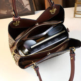 Vintage Floral PU Leather Tote Bag – Women's Crossbody Handbag
