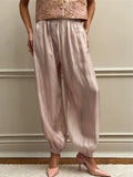 High Waist Lantern Trousers – Elegant Solid Long Pants for Women
