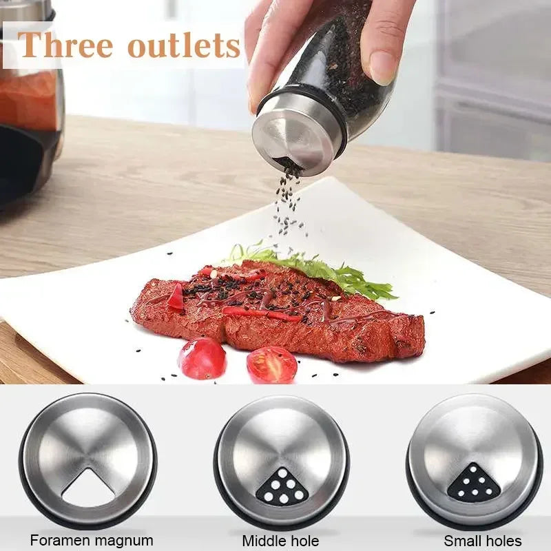Kit Potes de Vidro para Temperos com Suporte