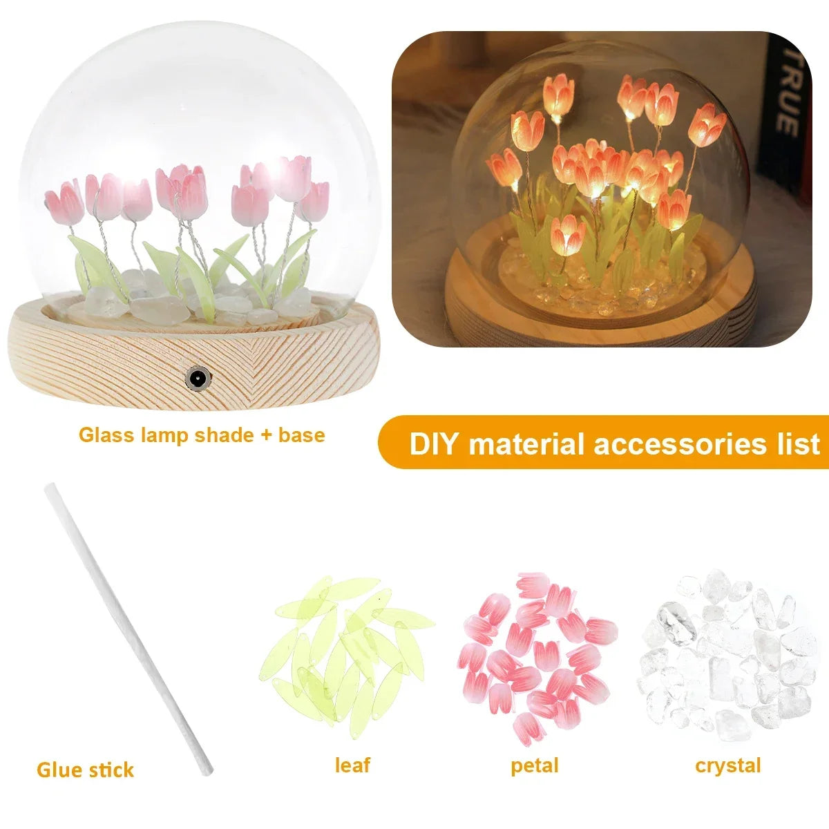 Luz Noturna Tulipa Artesanal LED