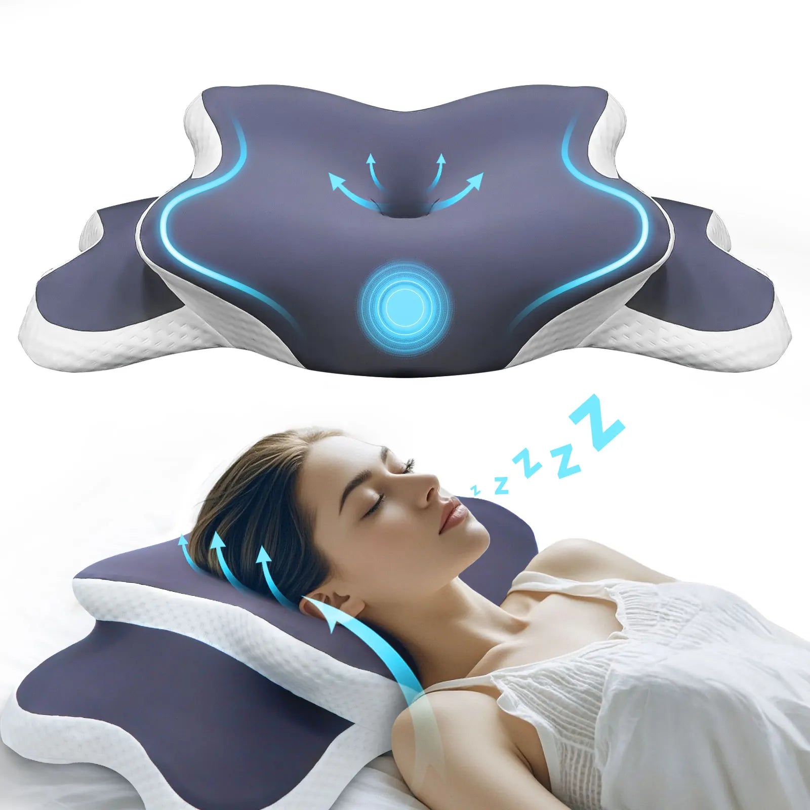 Locryn Decoração & Conforto - Travesseiro Cervical Ergonômico Ortopédico Viscoelástico NASA (Foto 1)