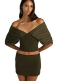 Off Shoulder Backless Top – Puff Sleeve Elegant Vacation Beachwear