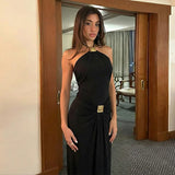 The Ruched Halter Maxi Dress — Locryn