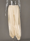 High Waist Lantern Trousers – Elegant Solid Long Pants for Women
