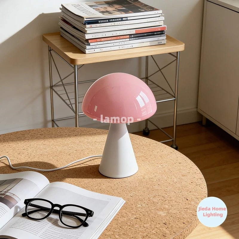 Luminária Cogumelo de Vidro Minimalista