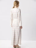 Polka Dot Long Sleeve Maxi Dress – Slim Elegant Evening Party Dress