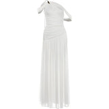 Off-Shoulder Metal Buckle Ruched Dress – Sexy Bodycon Club Party Dress