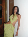 The Green Halter Maxi Dress — Locryn
