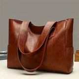 Vintage Large Capacity Canvas Tote Bag – Women's Shoulder Commuter Work & Travel Bag