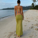 The Green Halter Maxi Dress — Locryn