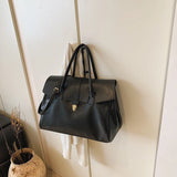 MOODS Luxury Boston Top-Handle Bag – Designer PU Leather Shoulder Crossbody Handbag