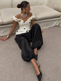 High Waist Lantern Trousers – Elegant Solid Long Pants for Women