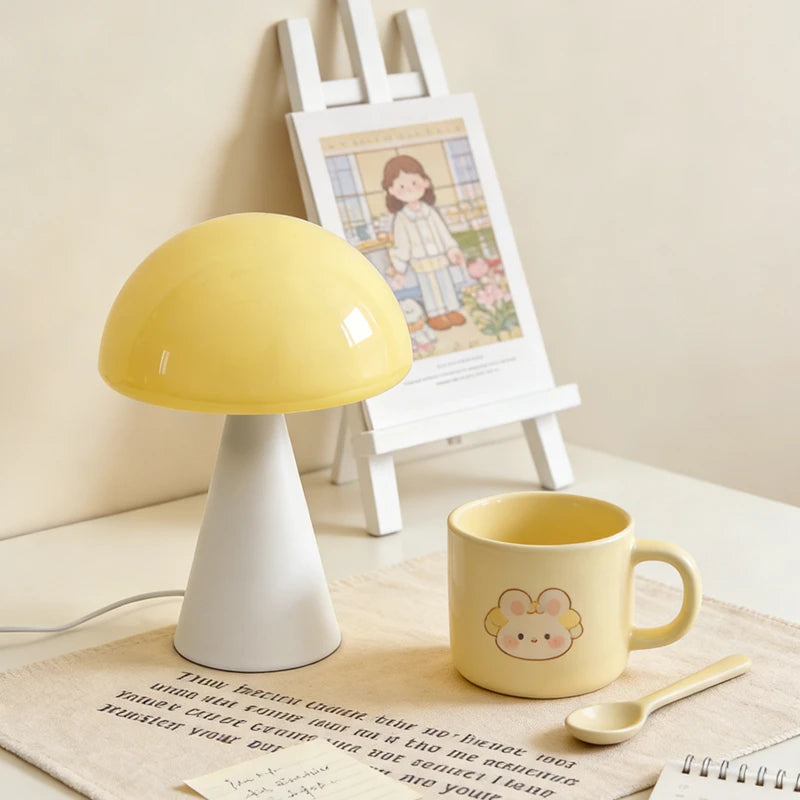 Luminária Cogumelo de Vidro Minimalista