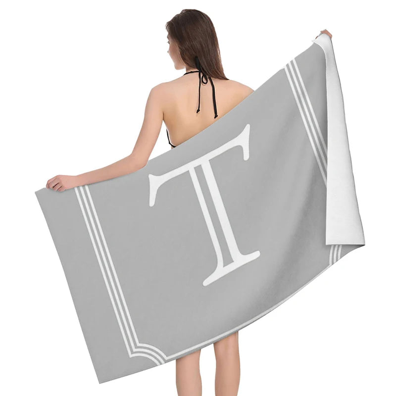 Locryn Decoração de Luxo - Home bath towels for the body towels bathroom letters and flower quick drying microfiber beach towel man and women large sports (Foto 8)