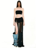 The Metal Mesh Maxi Skirt — Locryn