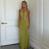 The Green Halter Maxi Dress — Locryn