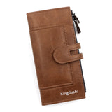 Women's Long PU Leather Wallet – Multi-Card Phone Bag with Hasp Closure