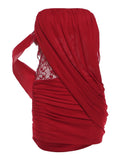 Jacquard Patchwork Bodycon Dress – Zip Ribbon Sleeve Elegant Party Dress